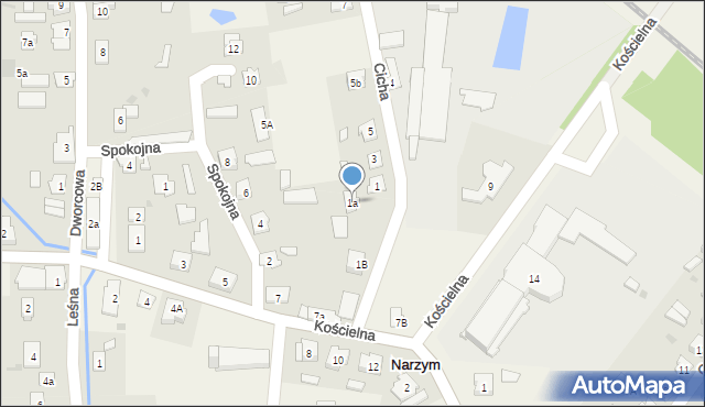 Narzym, Cicha, 1a, mapa Narzym