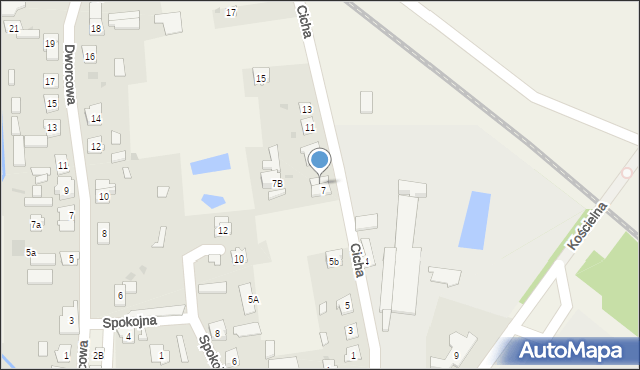 Narzym, Cicha, 7a, mapa Narzym