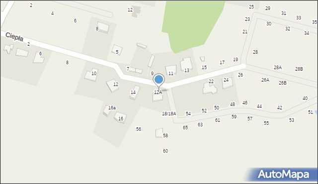 Nekla, Ciepła, 12A, mapa Nekla