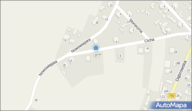 Niegowonice, Cicha, 10, mapa Niegowonice