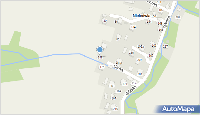 Nieledwia, Cicha, 248, mapa Nieledwia