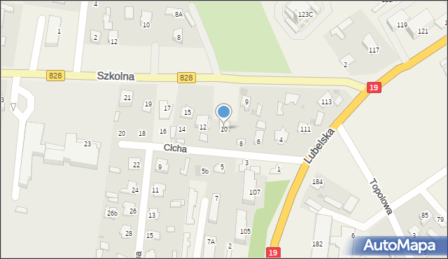 Niemce, Cicha, 10, mapa Niemce