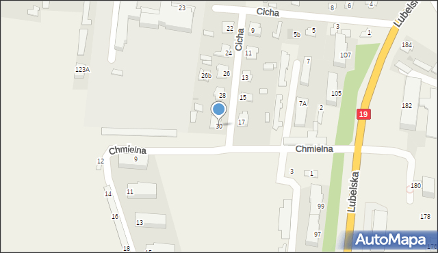 Niemce, Cicha, 30, mapa Niemce