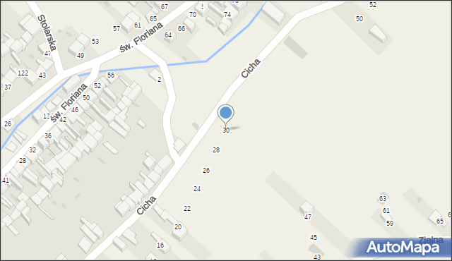 Nowa Biała, Cicha, 30, mapa Nowa Biała