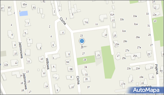 Nowa Iwiczna, Cicha, 25, mapa Nowa Iwiczna