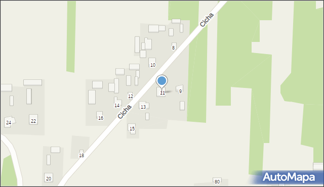 Nowa Osuchowa, Cicha, 11, mapa Nowa Osuchowa