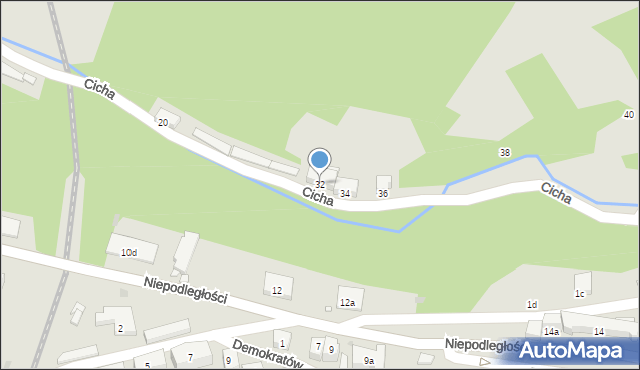 Nowa Ruda, Cicha, 32, mapa Nowa Ruda