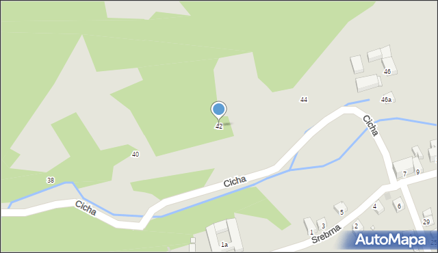Nowa Ruda, Cicha, 42, mapa Nowa Ruda