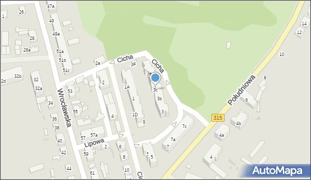 Nowa Sól, Cicha, 3c, mapa Nowa Sól