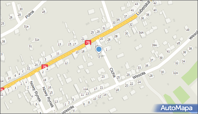 Nowe Brzesko, Cicha, 2, mapa Nowe Brzesko