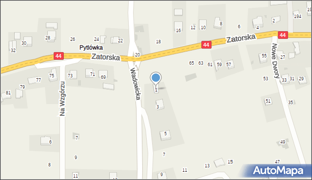 Nowe Dwory, Cicha, 1, mapa Nowe Dwory