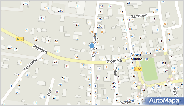Nowe Miasto, Ciechanowska, 1, mapa Nowe Miasto