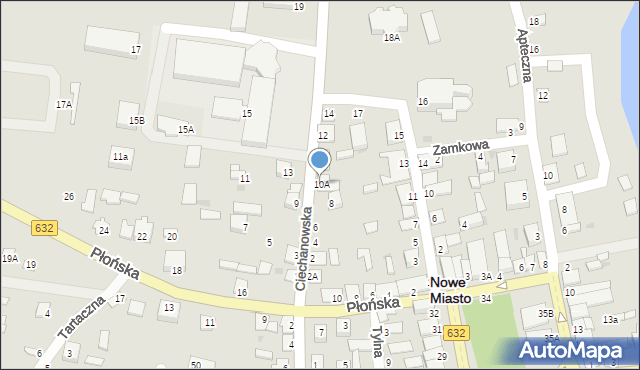 Nowe Miasto, Ciechanowska, 10A, mapa Nowe Miasto