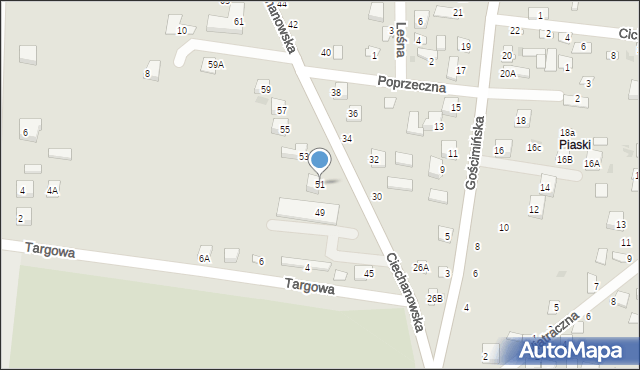 Nowe Miasto, Ciechanowska, 51, mapa Nowe Miasto
