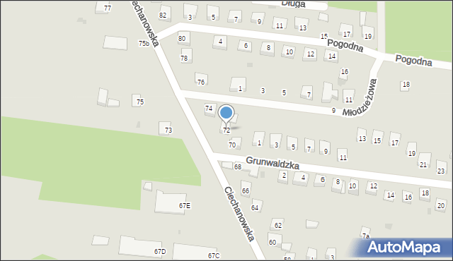 Nowe Miasto, Ciechanowska, 72, mapa Nowe Miasto