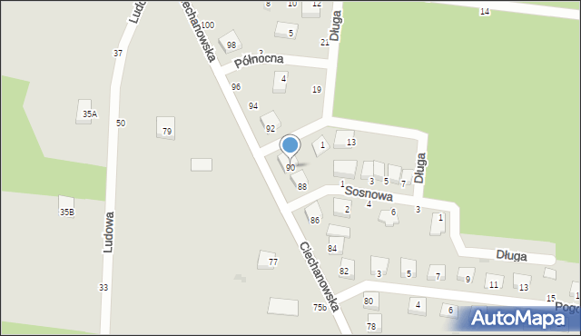 Nowe Miasto, Ciechanowska, 90, mapa Nowe Miasto
