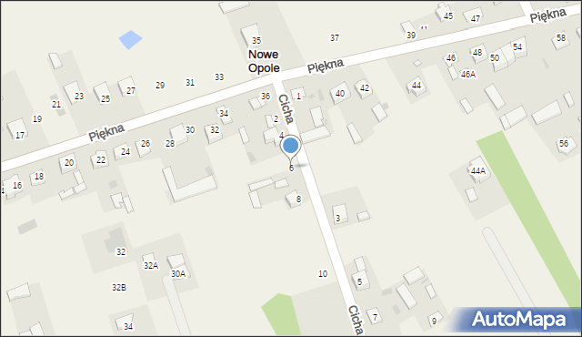 Nowe Opole, Cicha, 6, mapa Nowe Opole