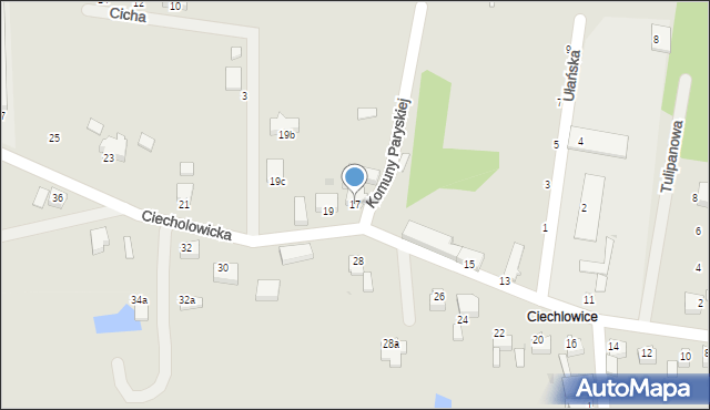 Oborniki Śląskie, Ciecholowicka, 17, mapa Oborniki Śląskie