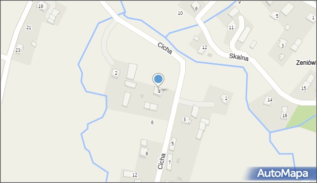 Odrzechowa, Cicha, 4, mapa Odrzechowa