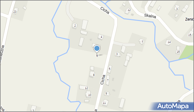 Odrzechowa, Cicha, 6, mapa Odrzechowa