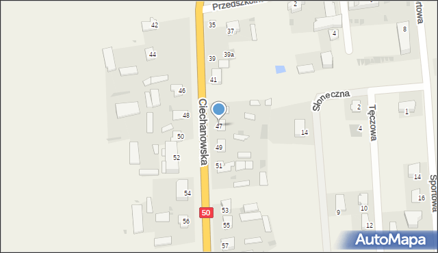 Ojrzeń, Ciechanowska, 47, mapa Ojrzeń