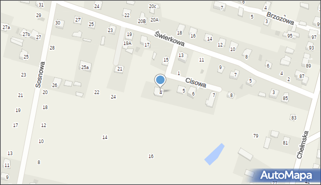 Okszów, Cisowa, 4, mapa Okszów