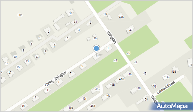 Olszewnica Stara, Cichy Zakątek, 3, mapa Olszewnica Stara