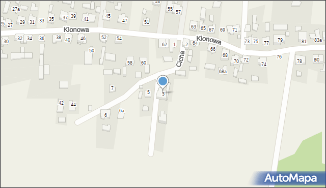 Olszyna, Cicha, 3, mapa Olszyna