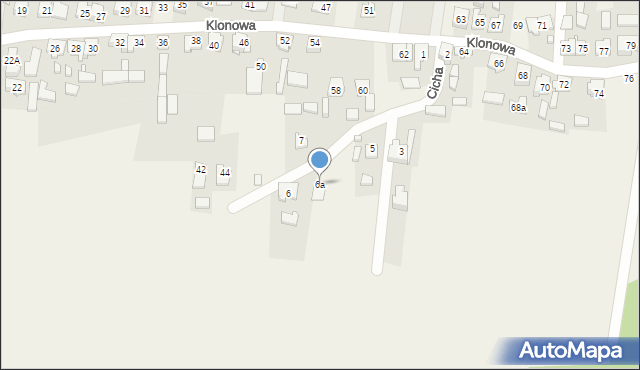 Olszyna, Cicha, 6a, mapa Olszyna