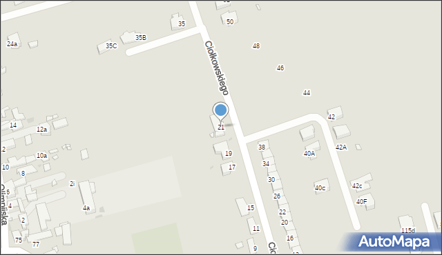 Opole, Ciołkowskiego Konstantego, 21, mapa Opola