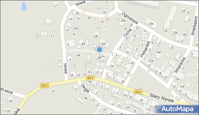 Opole Lubelskie, Cicha, 3a, mapa Opole Lubelskie