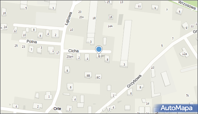 Orle, Cicha, 6, mapa Orle