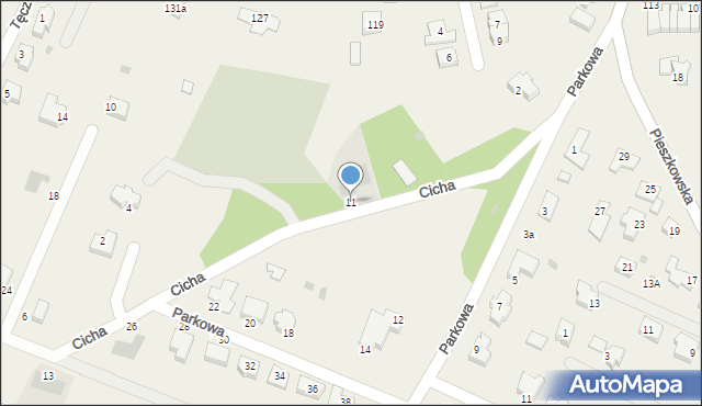 Osiek, Cicha, 11, mapa Osiek