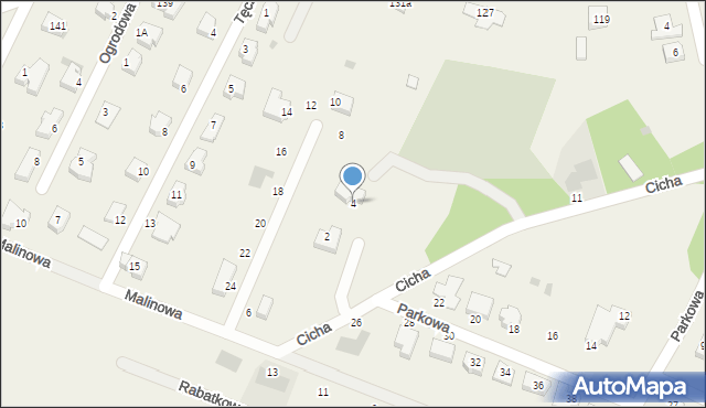 Osiek, Cicha, 4, mapa Osiek