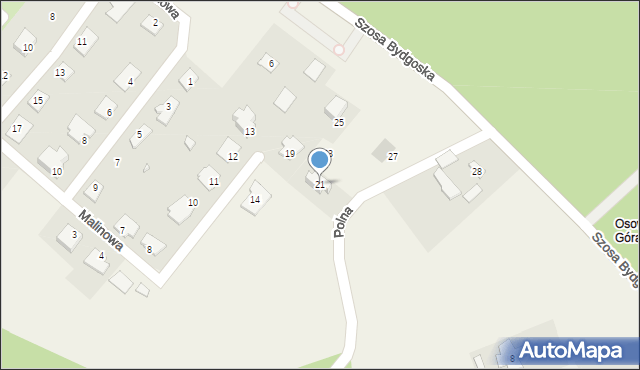 Osówiec, Cicha, 21, mapa Osówiec