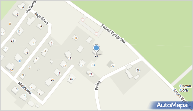 Osówiec, Cicha, 25, mapa Osówiec