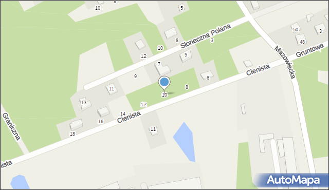 Osowiec, Cienista, 10, mapa Osowiec