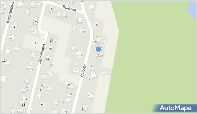 Ostromecko, Cisowa, 12, mapa Ostromecko