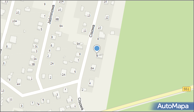 Ostromecko, Cisowa, 6, mapa Ostromecko