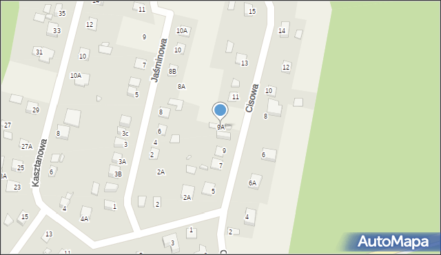 Ostromecko, Cisowa, 9A, mapa Ostromecko
