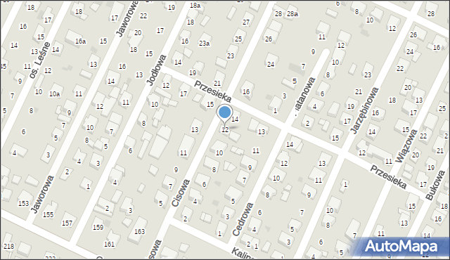 Ostrów Wielkopolski, Cisowa, 12, mapa Ostrów Wielkopolski