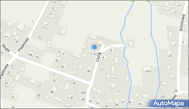 Owczary, Cicha, 7, mapa Owczary