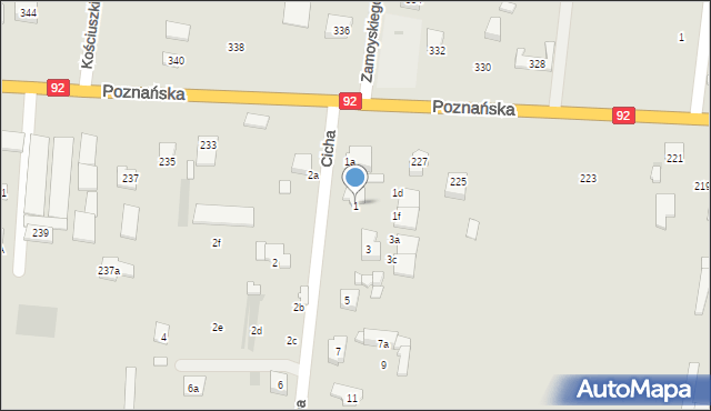 Ożarów Mazowiecki, Cicha, 1, mapa Ożarów Mazowiecki