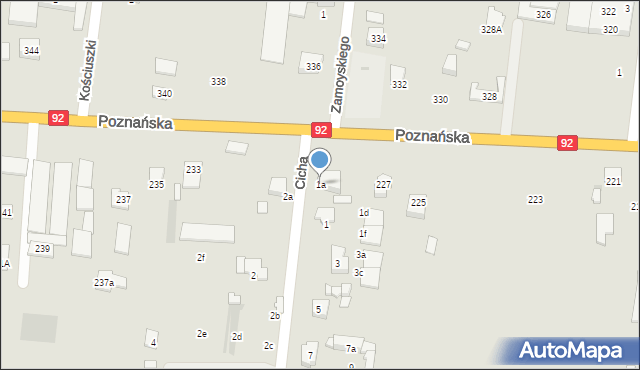 Ożarów Mazowiecki, Cicha, 1a, mapa Ożarów Mazowiecki
