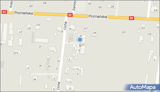 Ożarów Mazowiecki, Cicha, 3a, mapa Ożarów Mazowiecki