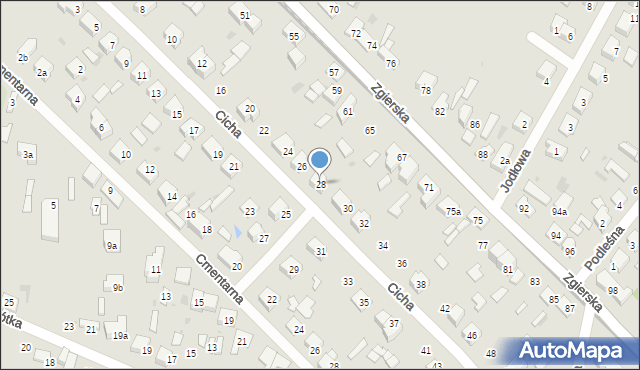 Ozorków, Cicha, 28, mapa Ozorków