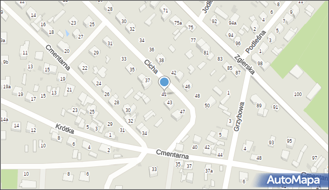 Ozorków, Cicha, 41, mapa Ozorków