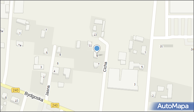 Pawłówko, Cicha, 9, mapa Pawłówko