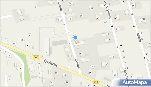 Pewel Mała, Cisowa, 10, mapa Pewel Mała