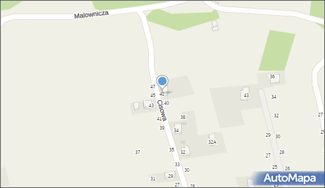 Pewel Mała, Cisowa, 42, mapa Pewel Mała